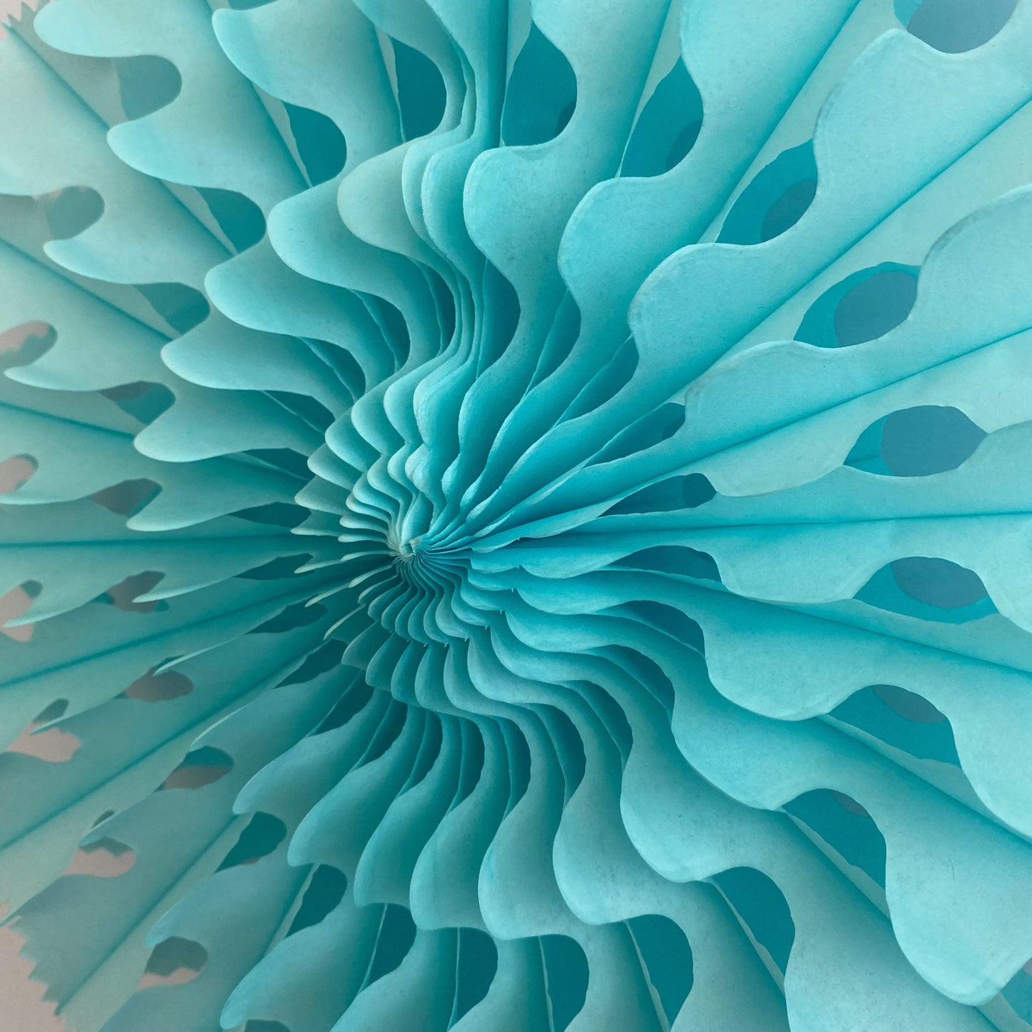 Pale Blue Tissue Paper Fan Hanging Decoration