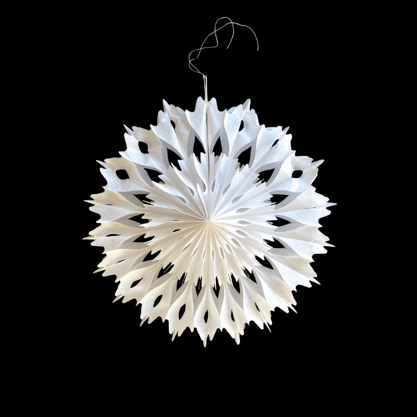 White Paper Snowflake Decoration - Lace Design