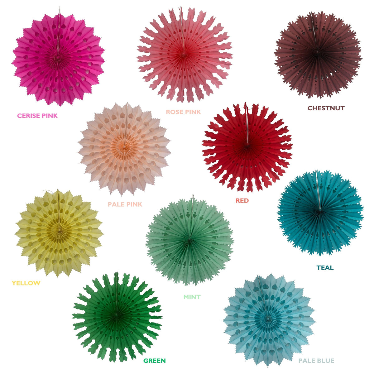 Yellow Tissue Paper Fan Hanging Decoration