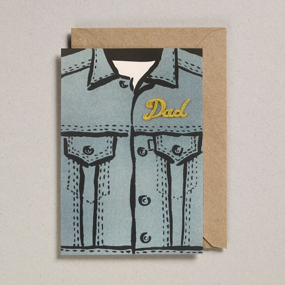 Denim Jacket Design Fathers Day Card for Cool Dads