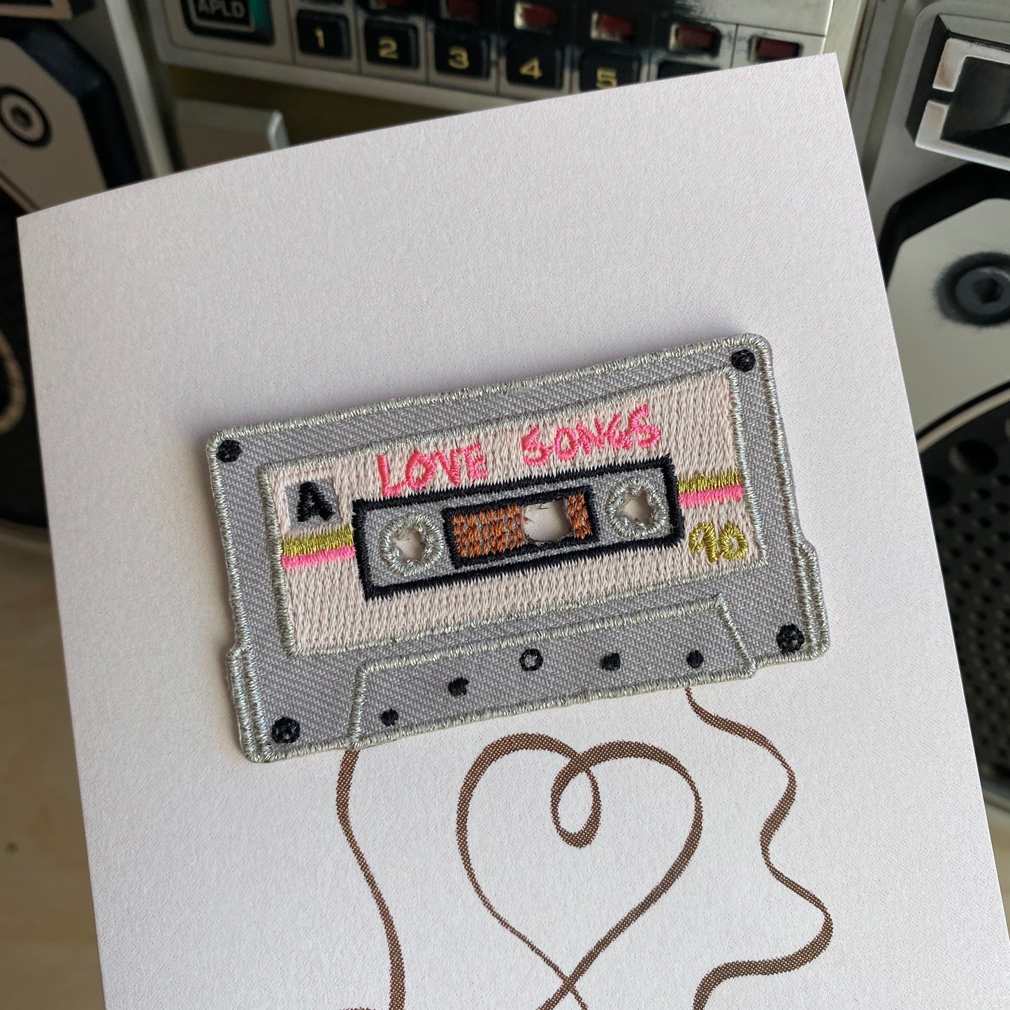 Iron on Patch Greeting Card - Love Songs Tape