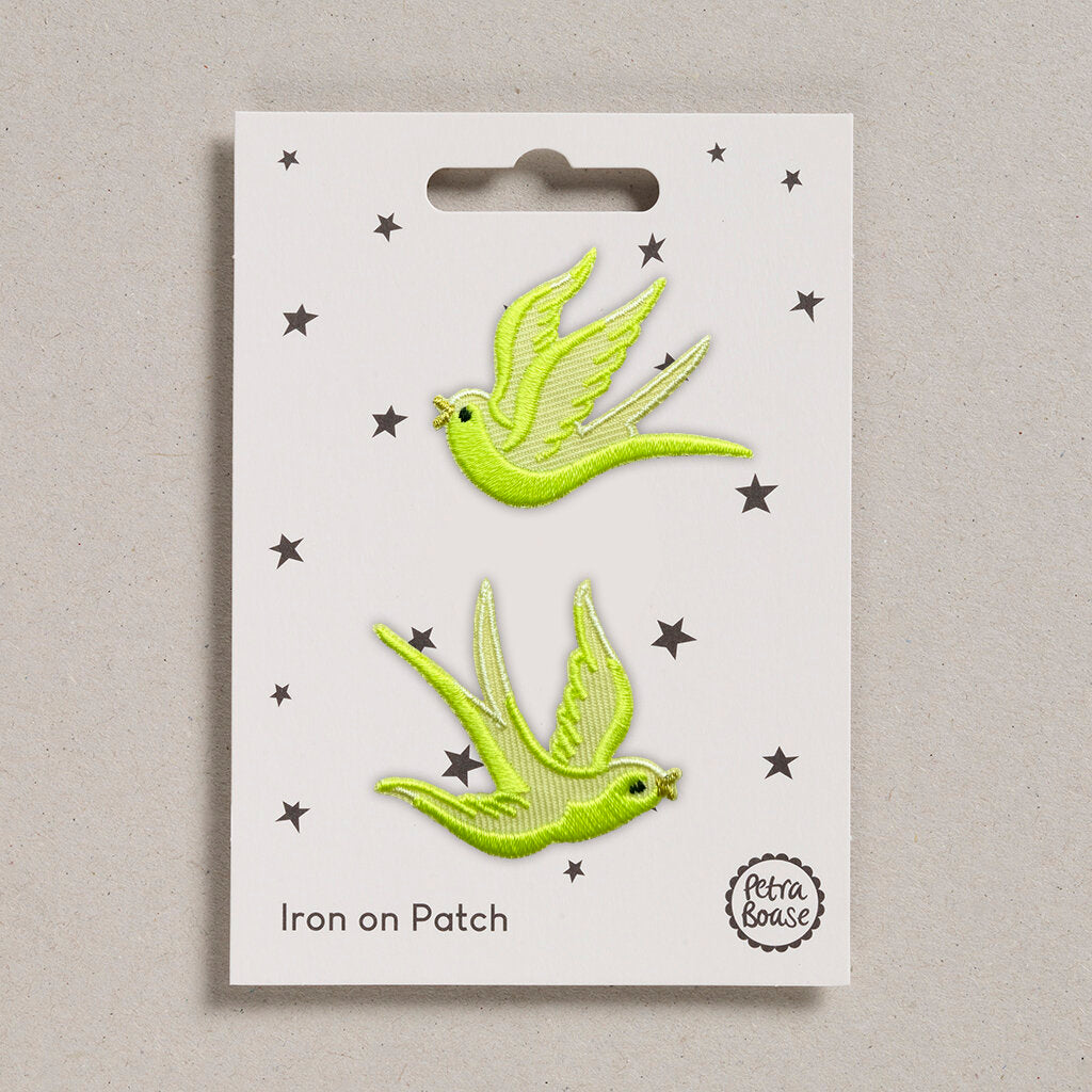 Yellow Swallow Iron on Patches