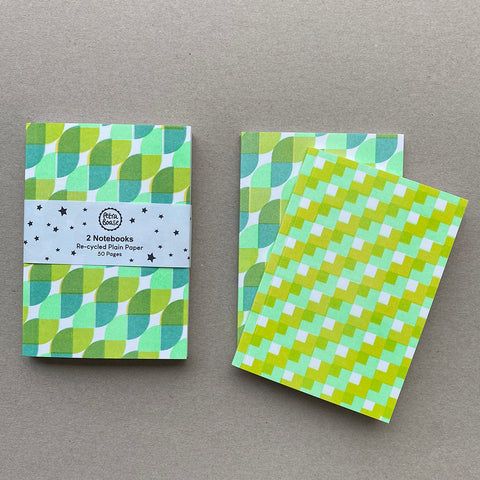 Set Of 2 Notebooks - Acid Green & Mint