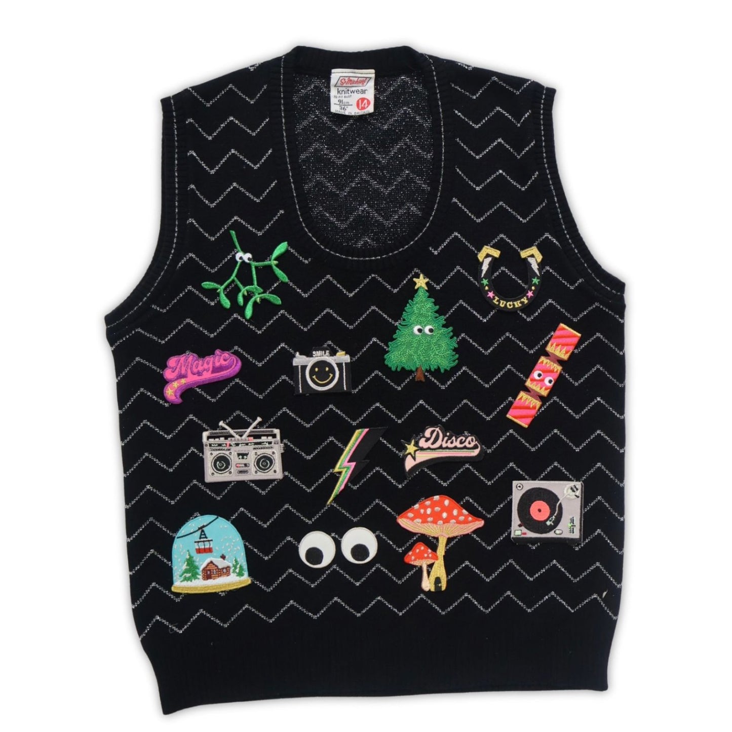 Upcycled Festive Christmas Jumper Tank Top | Petra Boase Iron On Patches