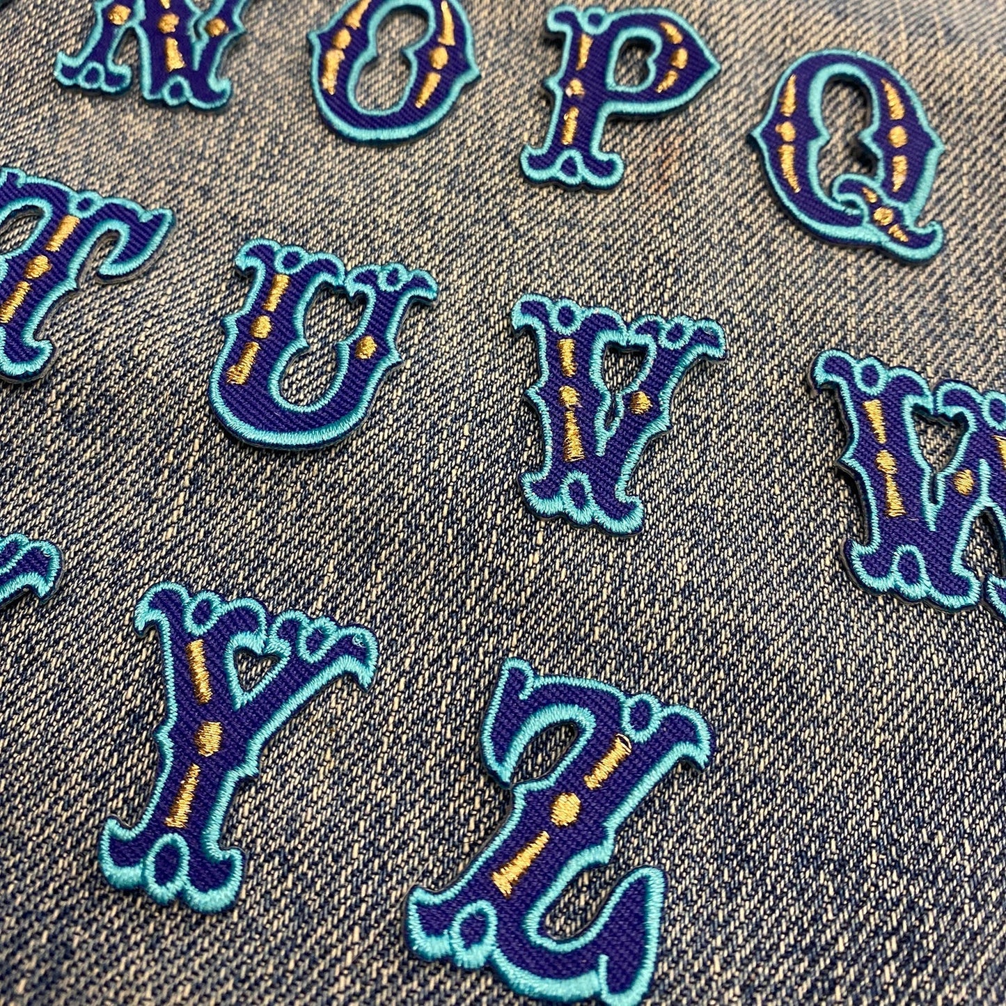 Blue Letter 'B' Alphabet Iron on Patch