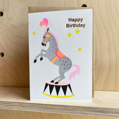 Riso Pets Card - Happy Birthday Circus Horse