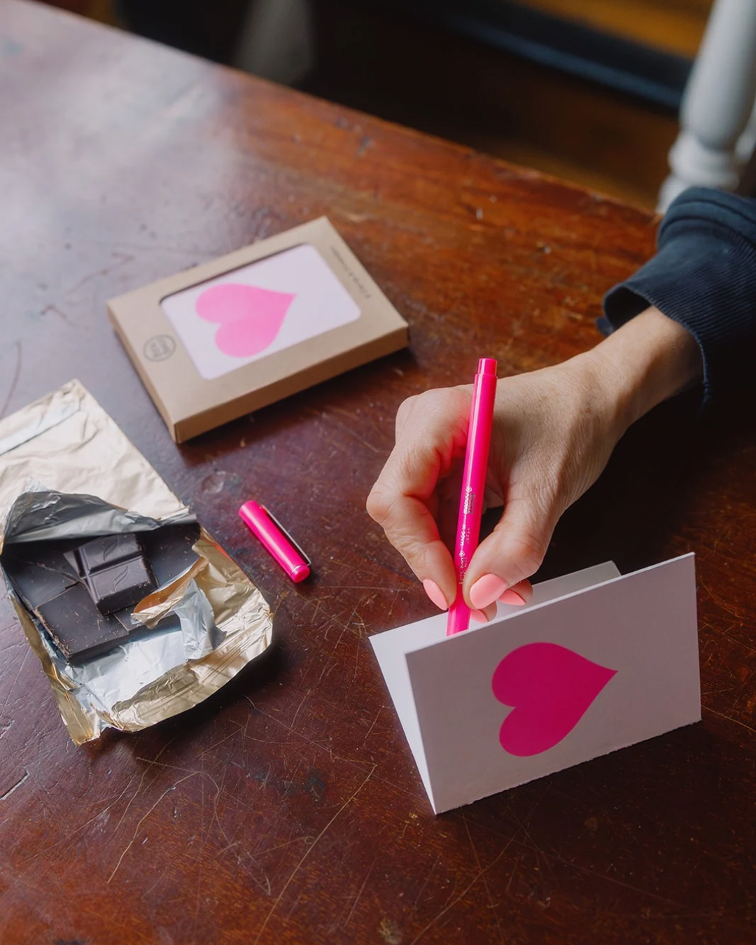 Flouro Pink Heart Card Pack | 6 Mini Cards