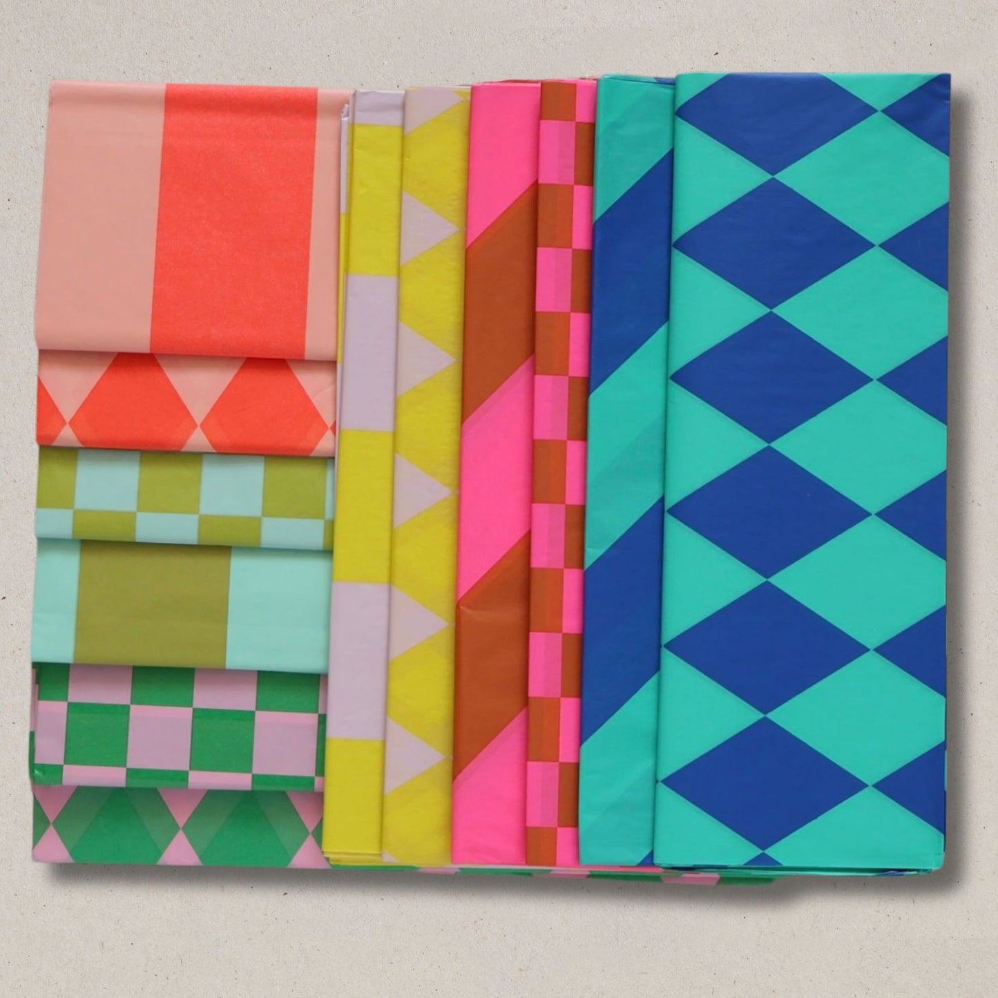 Luxury Tissue Paper - Cobalt Blue and Jade, 10 Sheets.