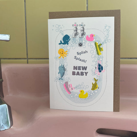 Splish Splash - New Baby Greeting Card