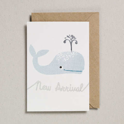Riso Baby Card - Teal Whale