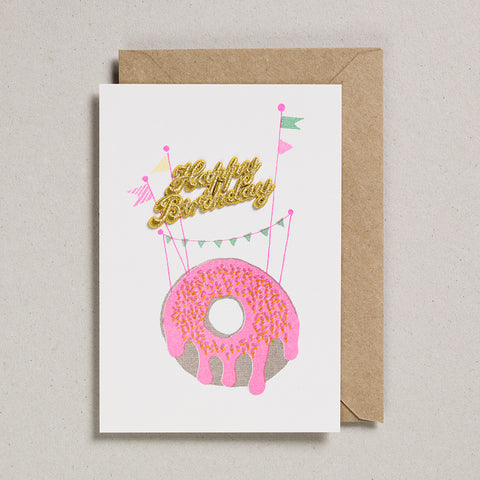 Cake Card - Happy Birthday - Pink Doughnut