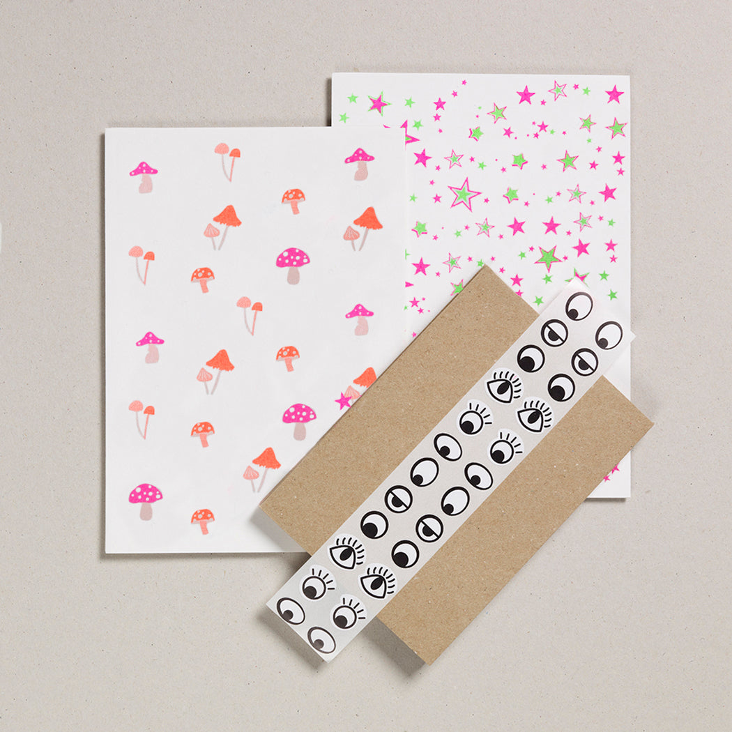 Writing Paper Set - Mushrooms & Stars