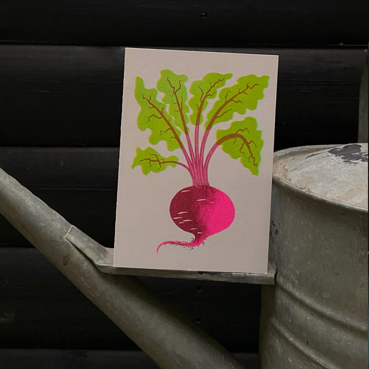 'Grow' - Fruit & Vegetable Riso Print Greeting cards