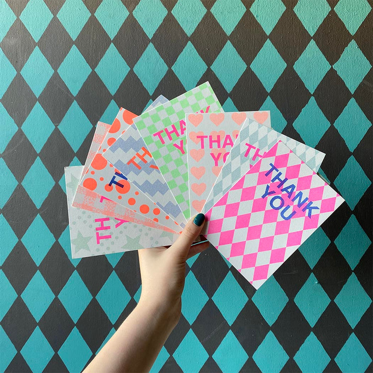 12 Mixed Thank You  Notecards 