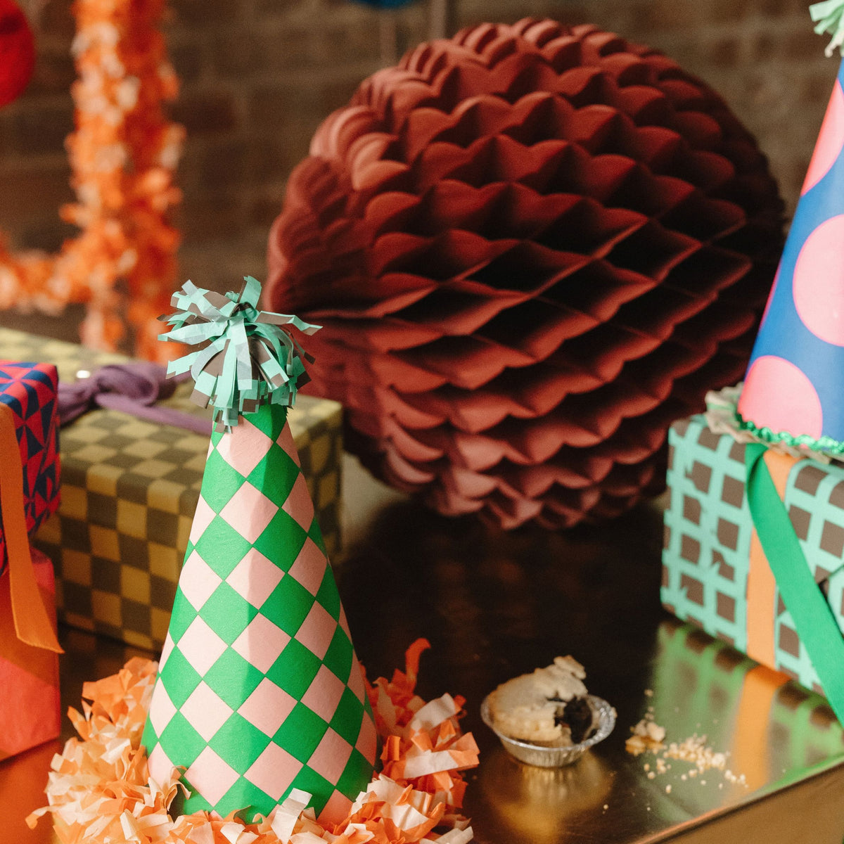 Chestnut Honeycomb Ball Tissue Paper Decoration – 35cm