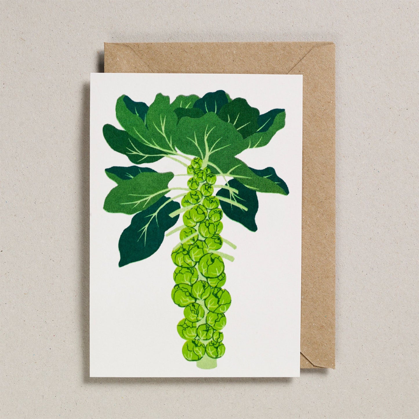 Pack of 8 Brussel Sprouts Eco Printed Christmas cards