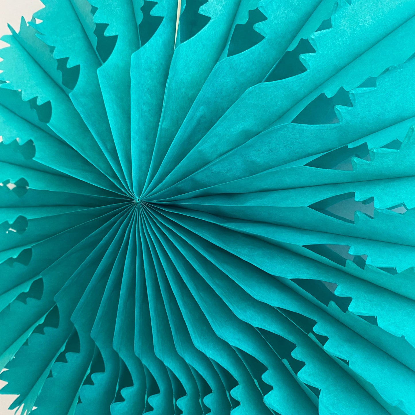 Teal Tissue Paper Snowflake Hanging Decoration
