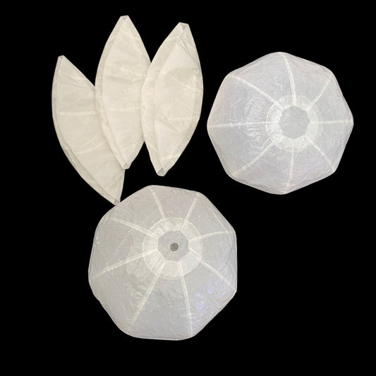 Set Of 5 White Paper Balls - Japanese Paper Balloons