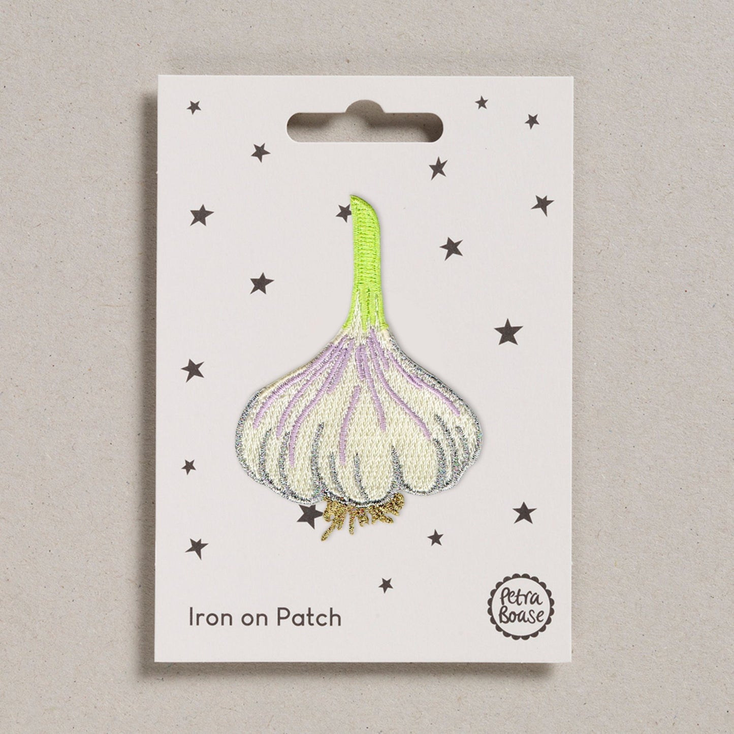 Garlic Embroidered Iron on Patch
