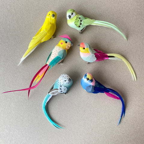 Set of 6 Feather Bird Clips
