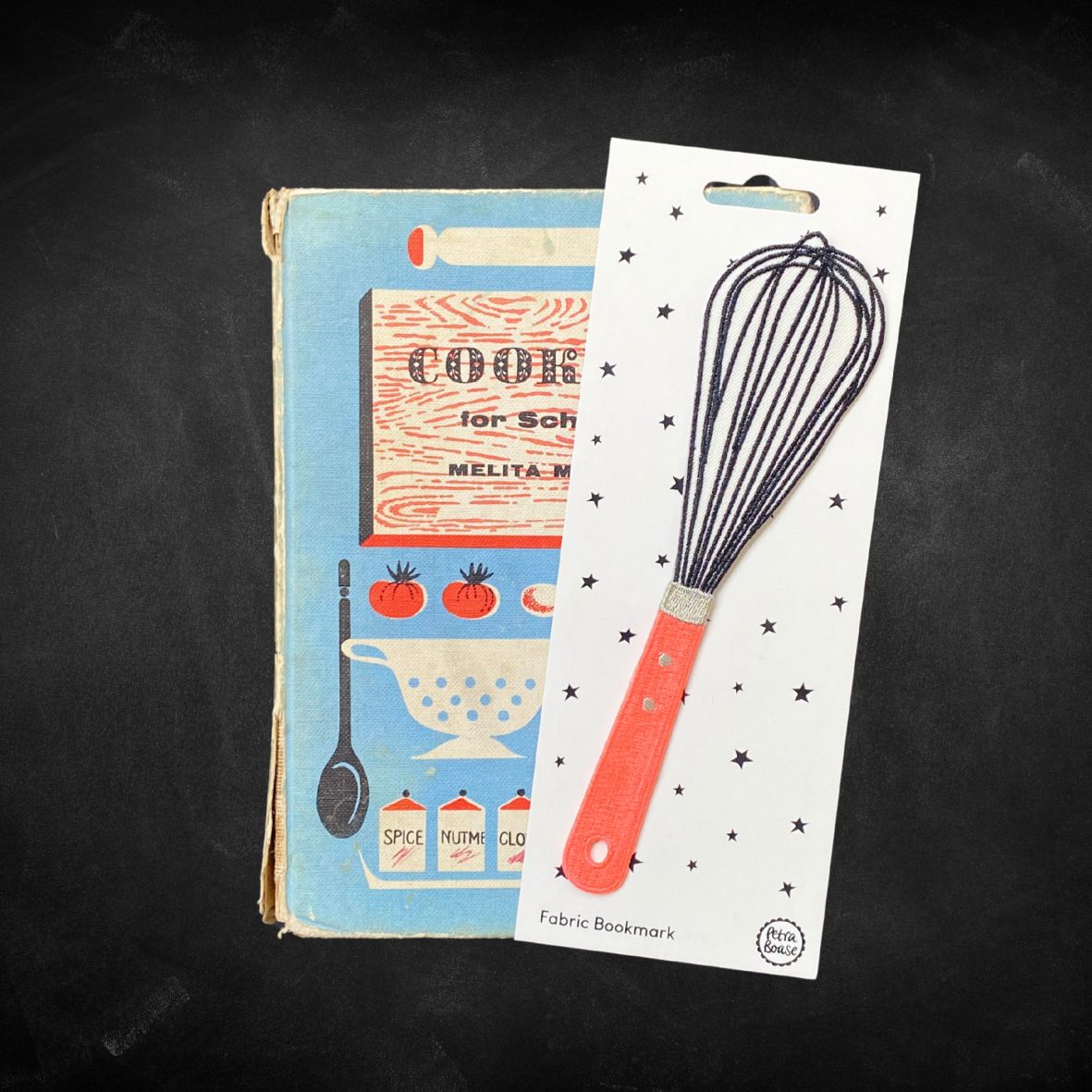 Retro Whisk Embroidered Fabric Bookmark