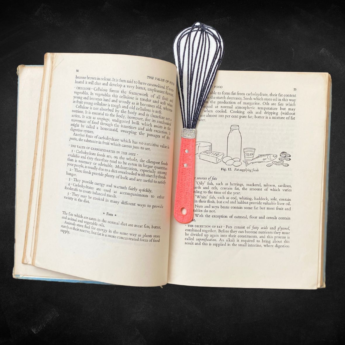 Retro Whisk Embroidered Fabric Bookmark