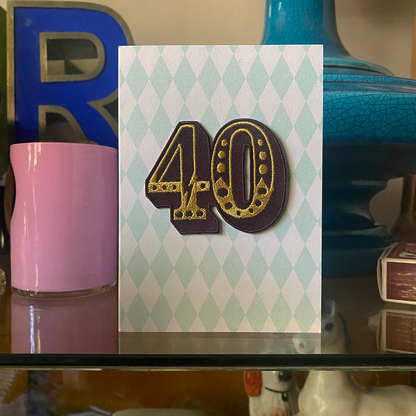 Iron on Big Number Greeting Card - 40