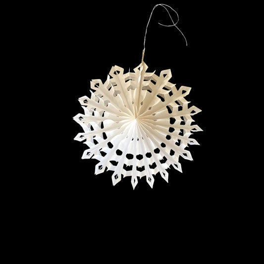 White Paper Snowflake Decoration - Lace Design