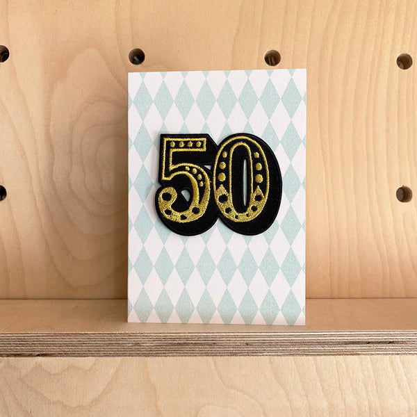 Iron on Big Number Greeting Card - 50