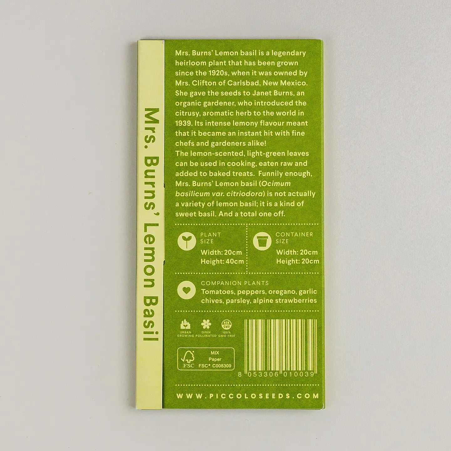 Mrs Burn's Lemon Basil Seeds | Piccolo