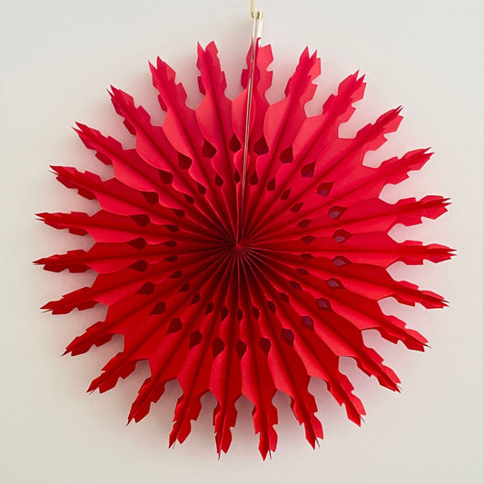 Paper Fan Decoration - Red