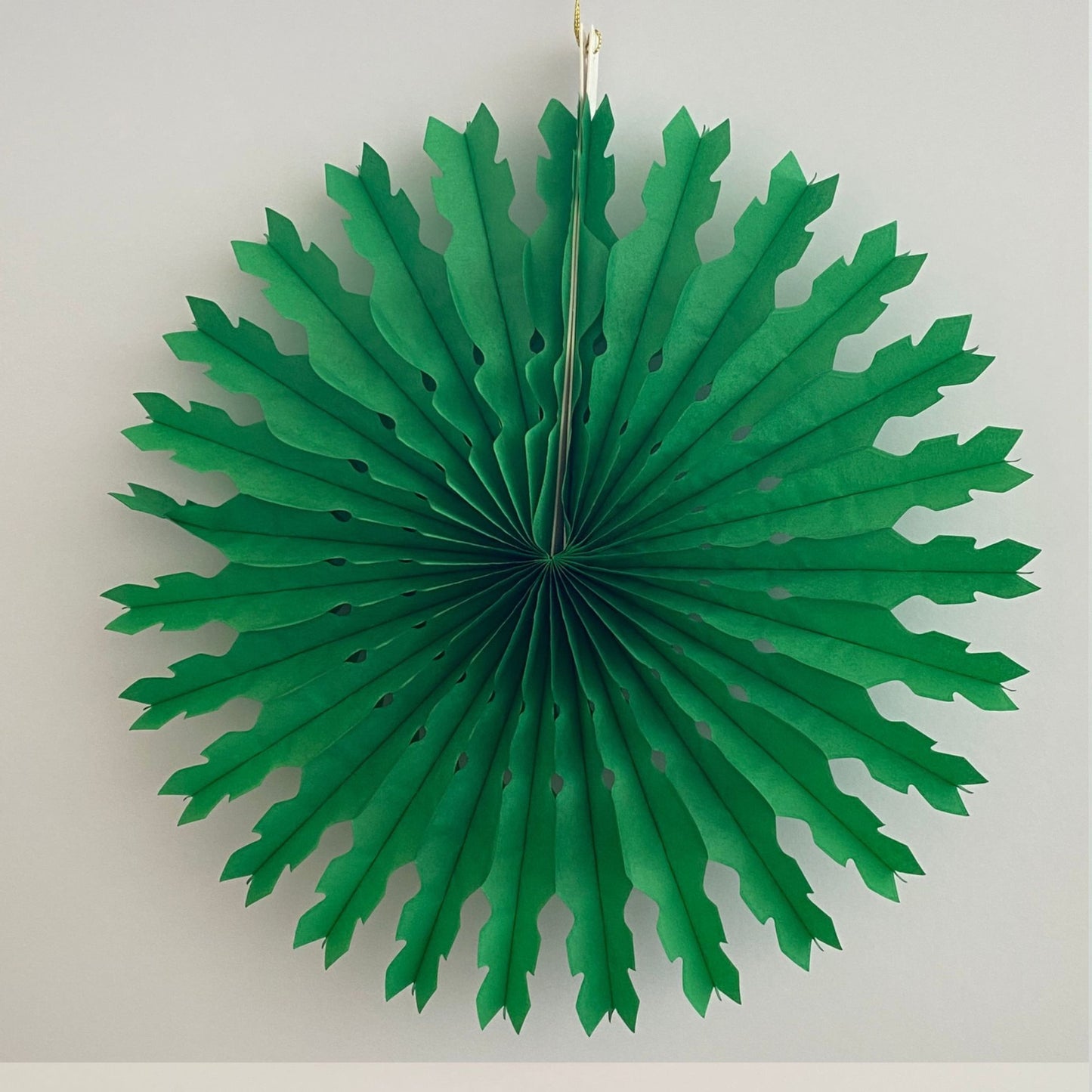 Green Tissue Paper Fan Hanging Decoration