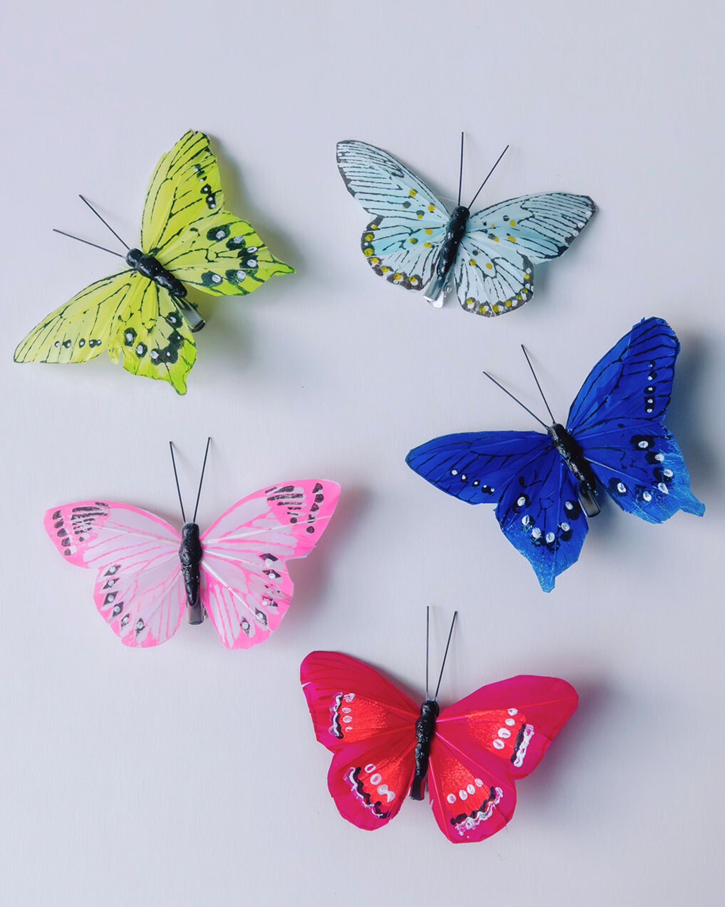 Set of 10 Feather Bird and Butterfly Clip On Decorations