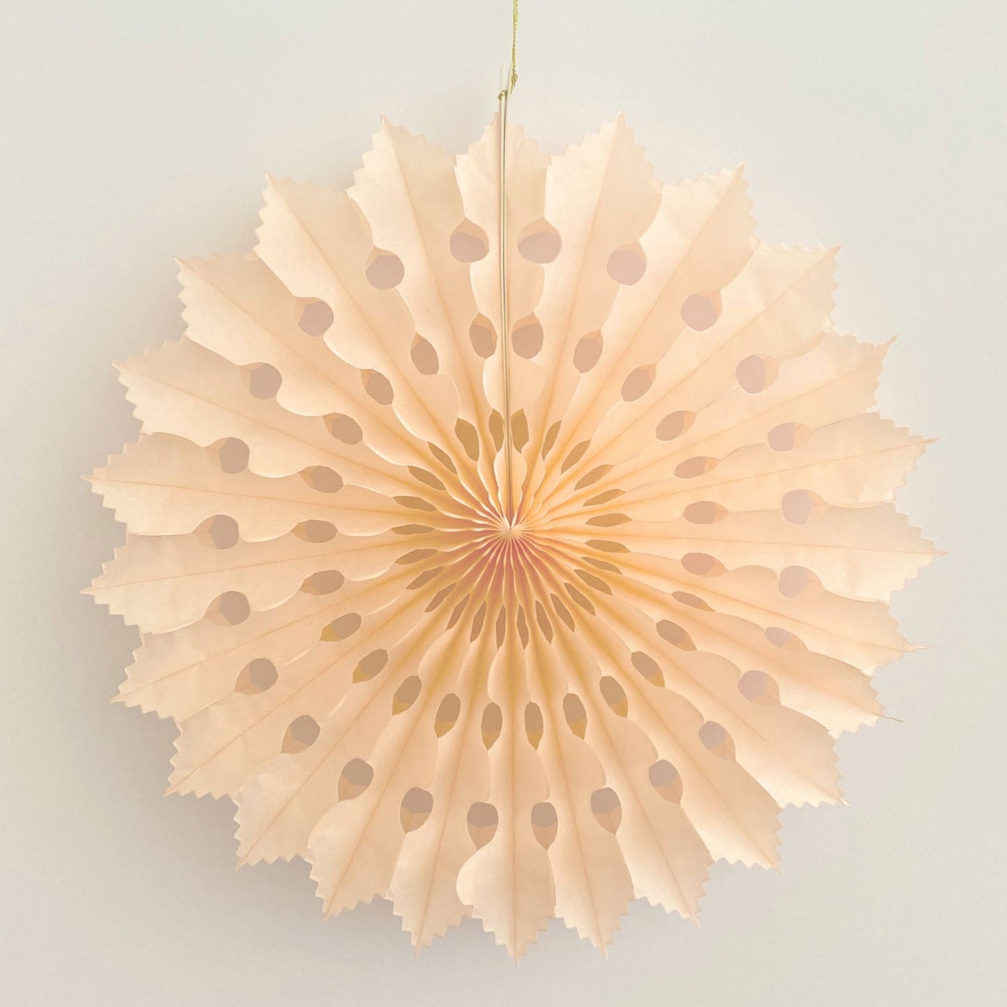 Pale Pink Tissue Paper Snowflake Hanging Decoration