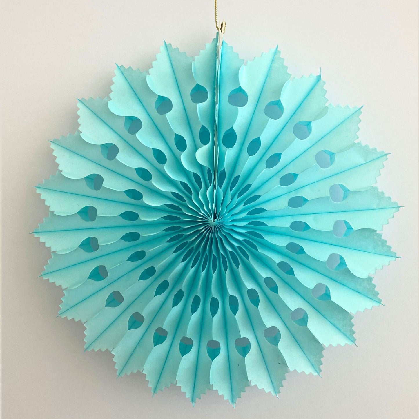 Pale Blue Tissue Paper Fan Hanging Decoration