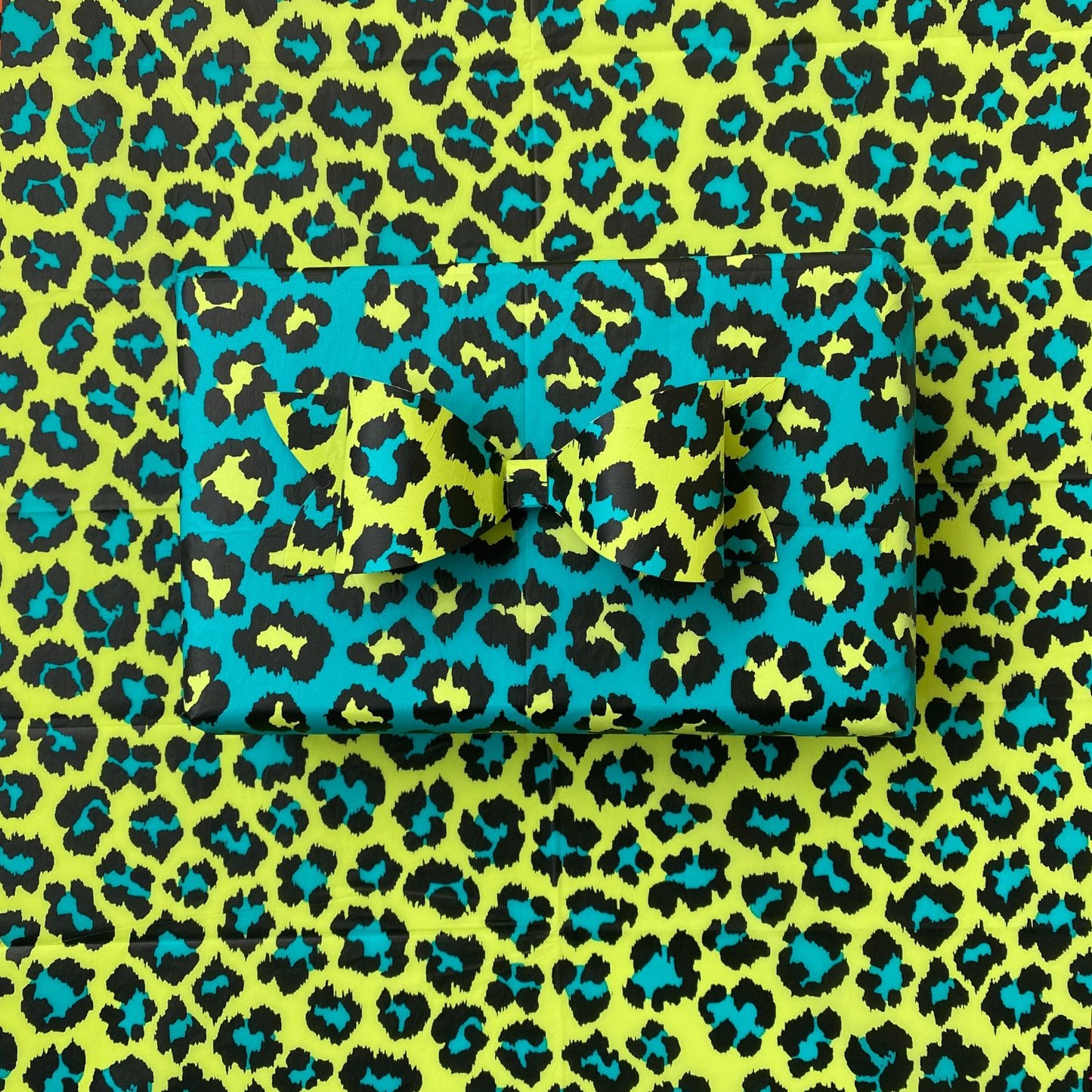 Luxury Tissue Paper - Jade and Apple Leopard Print, 10 Sheets.