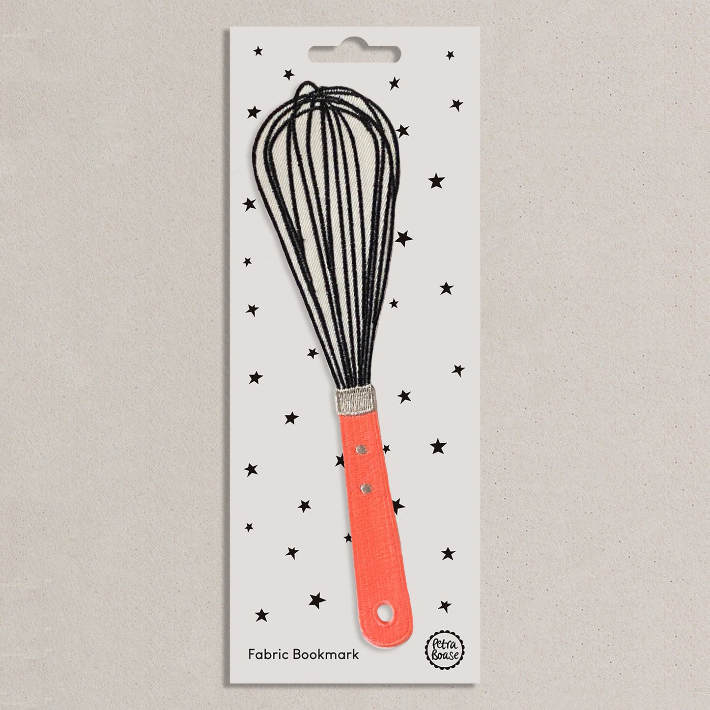 Retro Whisk Embroidered Fabric Bookmark