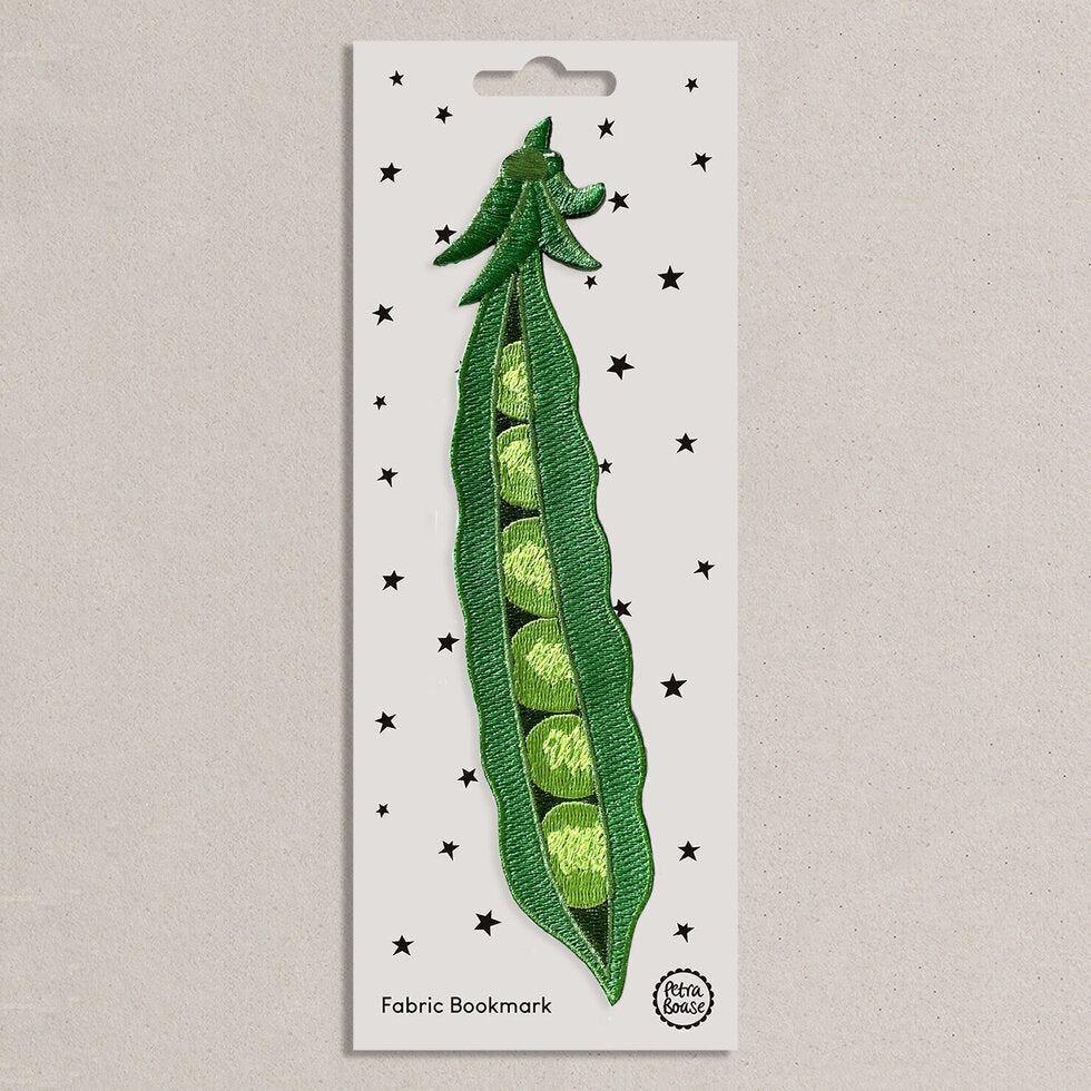 Peapod Embroidered Fabric Bookmark