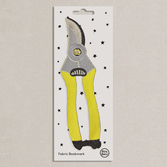 Secateurs Embroidered Fabric Bookmark