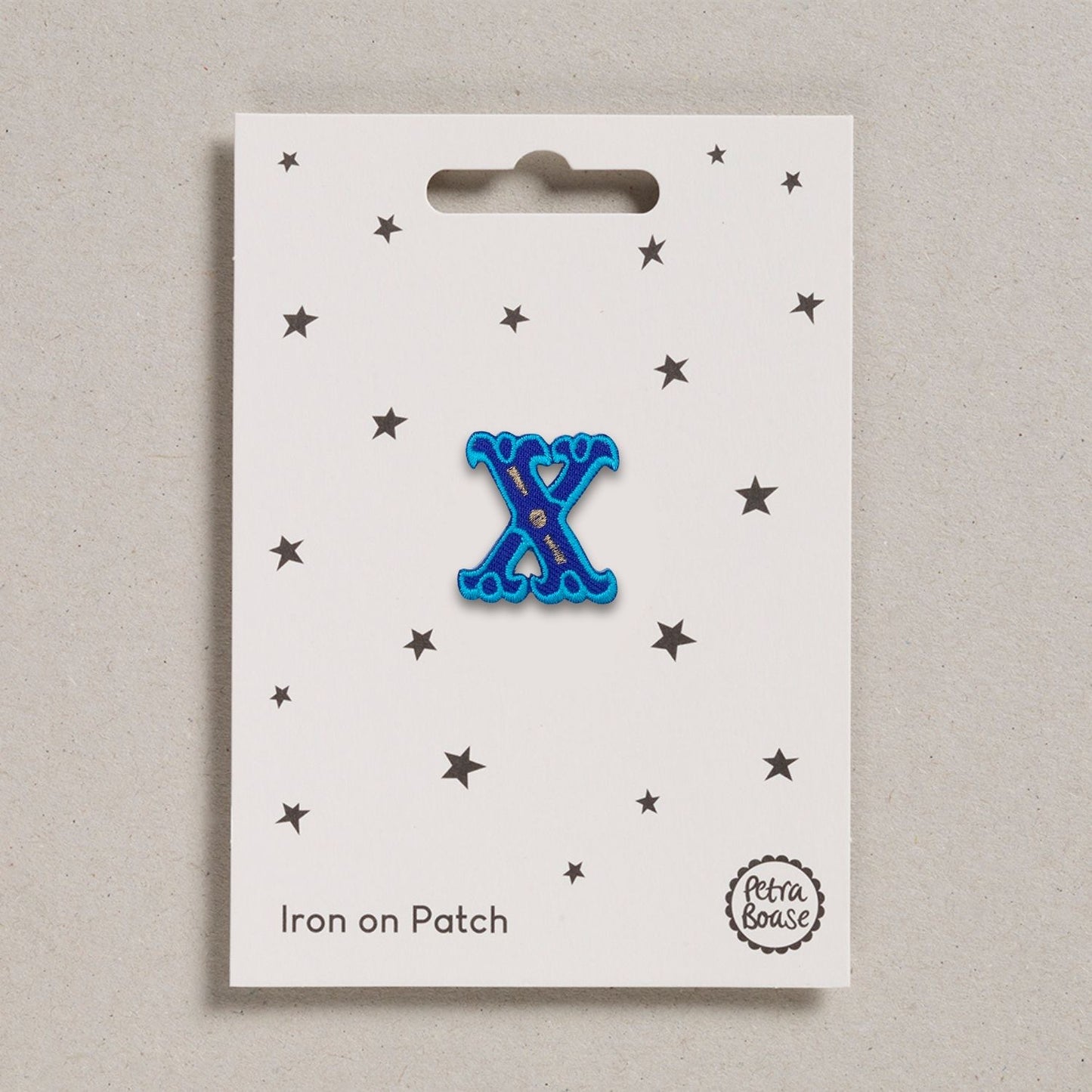 Alphabet Patches - "x" Blue