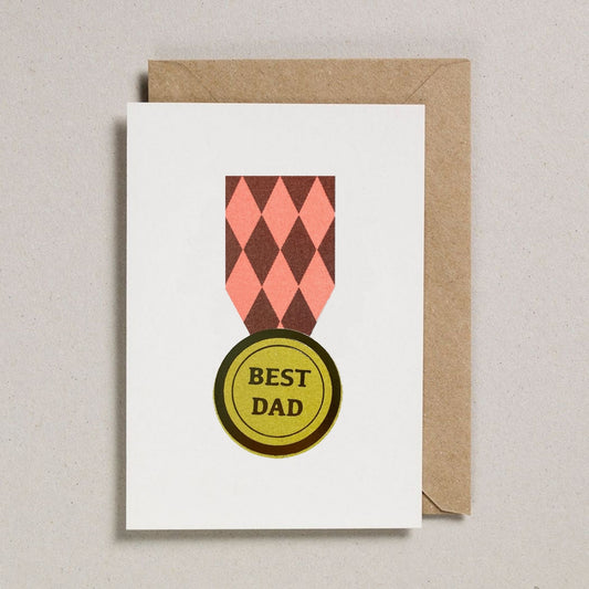 Best Dad Father's Day Card | Best Dad Medal /Orange