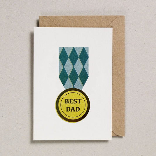 Best Dad Father's Day Card | Best Dad Medal /Teal