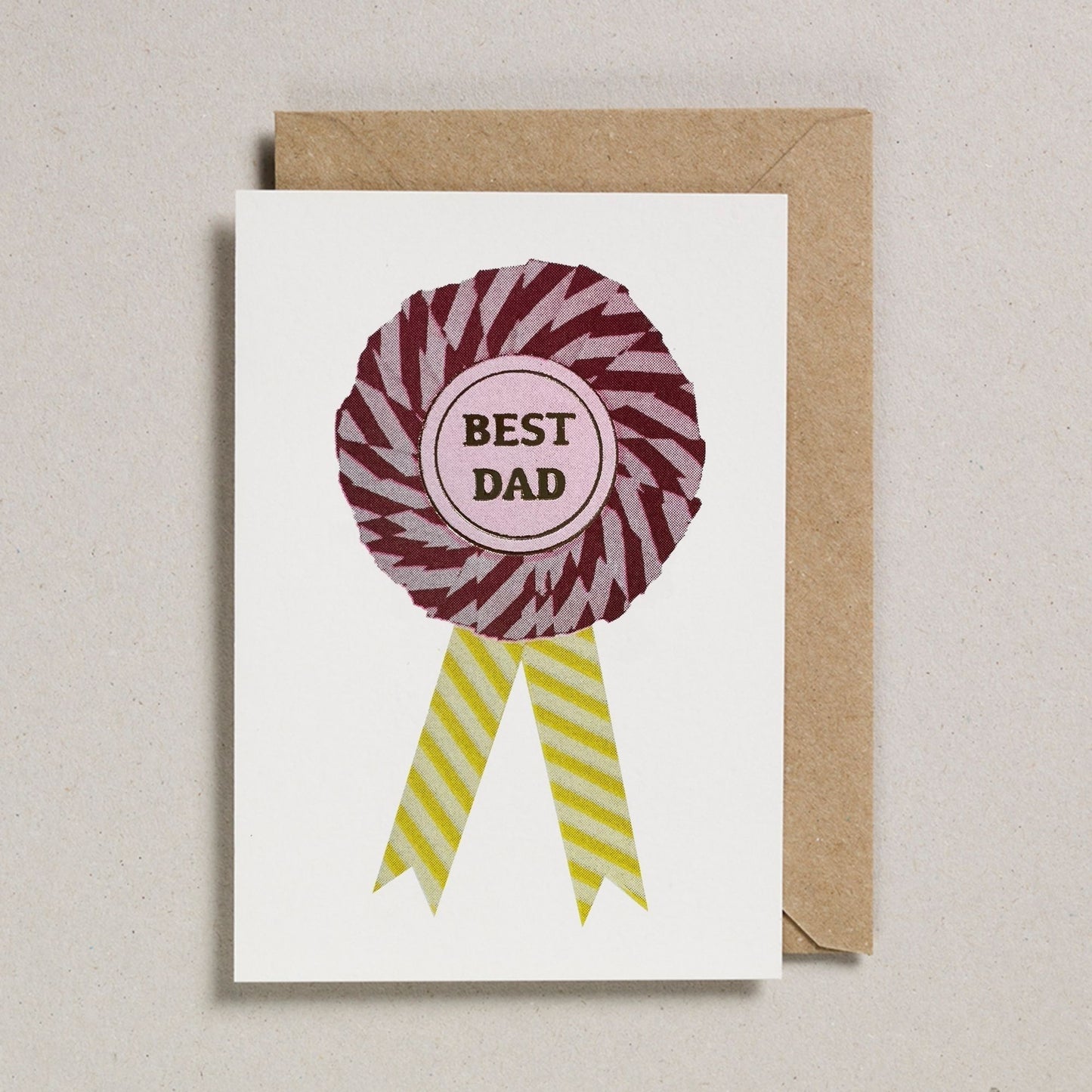 Best Dad Father's Day Card | Best Dad Rossette | Plum/Yellow