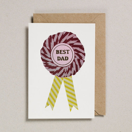 Best Dad Father's Day Card | Best Dad Rossette | Plum/Yellow