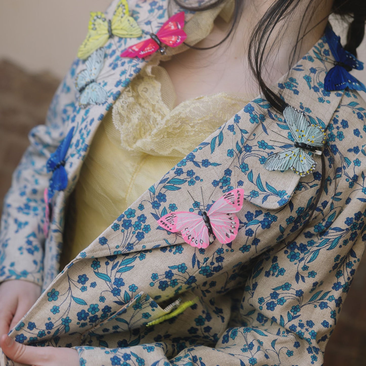 Set of 5 Feather Butterfly Clip on Decorations