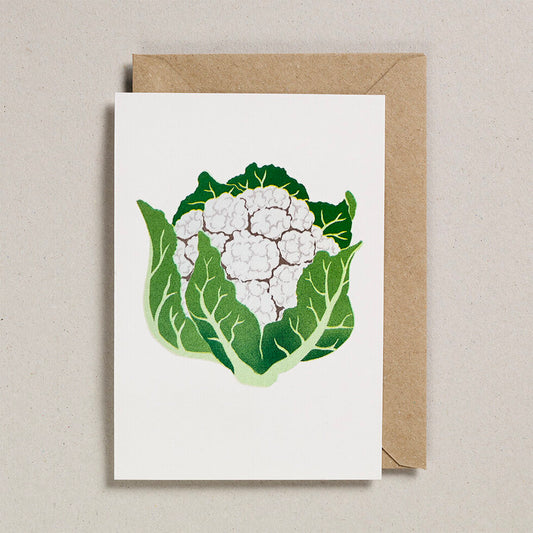 Cauliflower eco printed greeting card