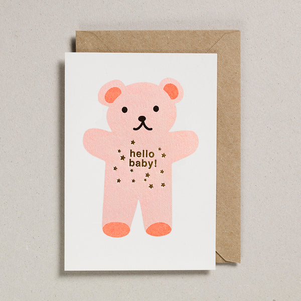 Bear Hello Baby - New Baby Greeting Card