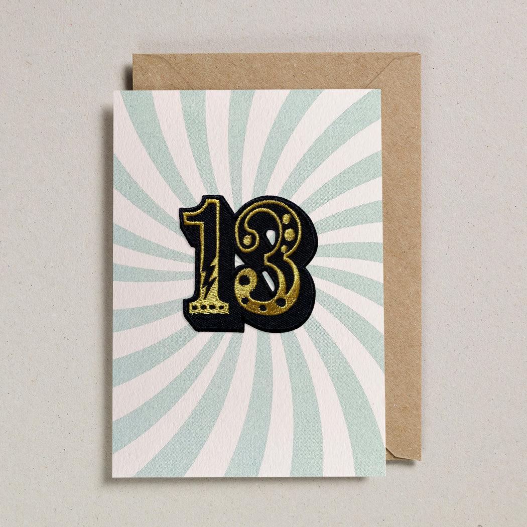 Iron on Big Number Greeting Card - 13