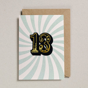Iron on Big Number Greeting Card - 13