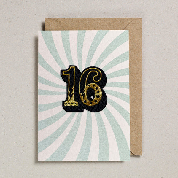 Iron on Big Number Greeting Card - 16